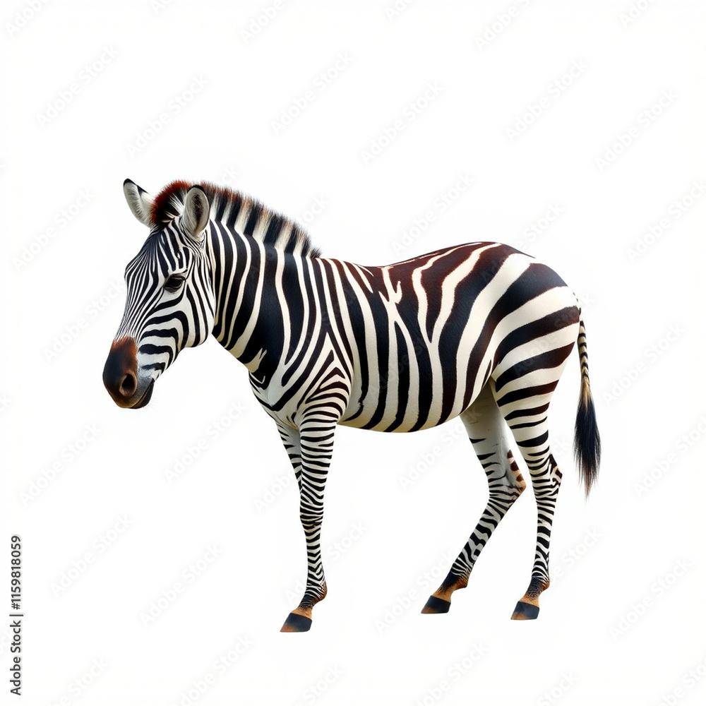 Fototapeta premium Zebra isolated on white background - animal generation -