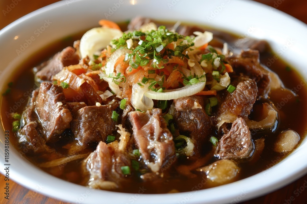 Menudo or Pancita consists of beef tripe slow cooked for hours to create a flavorful broth Menudo or Pancita consists of beef tripe slow cooked for hours to create a flavorful broth