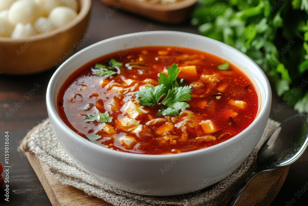 Menudo Rojo is a classic Mexican soup featuring tripe and hominy in a chile guajillo broth Menudo Rojo is a classic Mexican soup featuring tripe and hominy in a chile guajillo broth