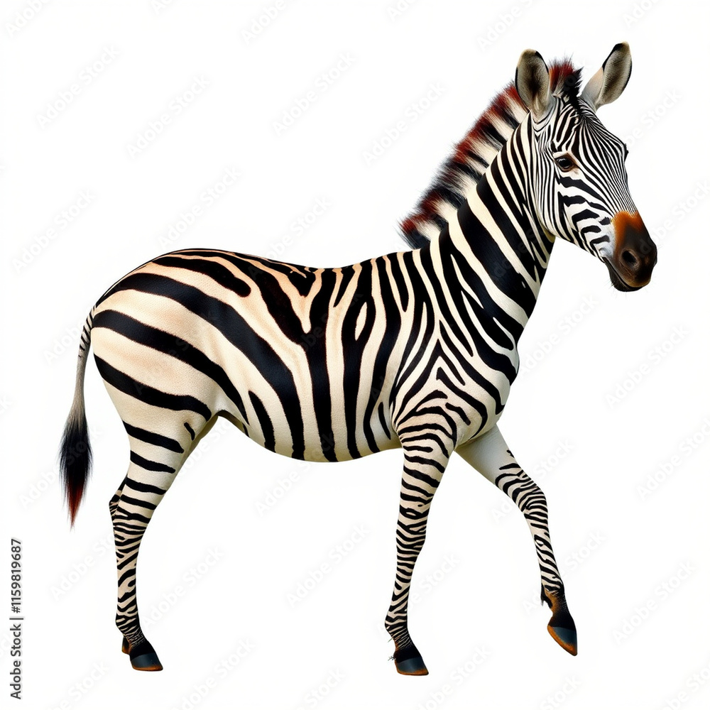 Obraz premium Zebra isolated on white background - animal generation -