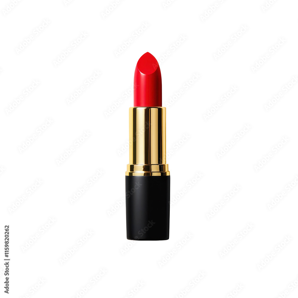 Sleek Red Lipstick in Elegant Black and Gold Tube Sleek Red Lipstick in Elegant Black and Gold Tube