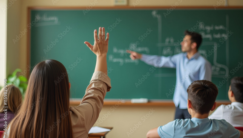 Student Raising Hand in Classroom Student Raising Hand in Classroom