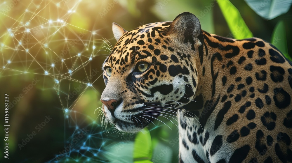 Obraz premium Modern Technology Meets Nature in Jungle Setting