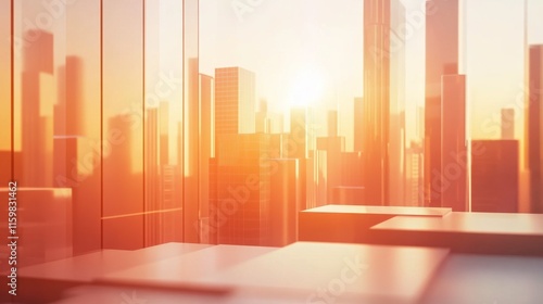 Wallpaper Mural Modern Urban Landscape with Bright Light Effects Torontodigital.ca