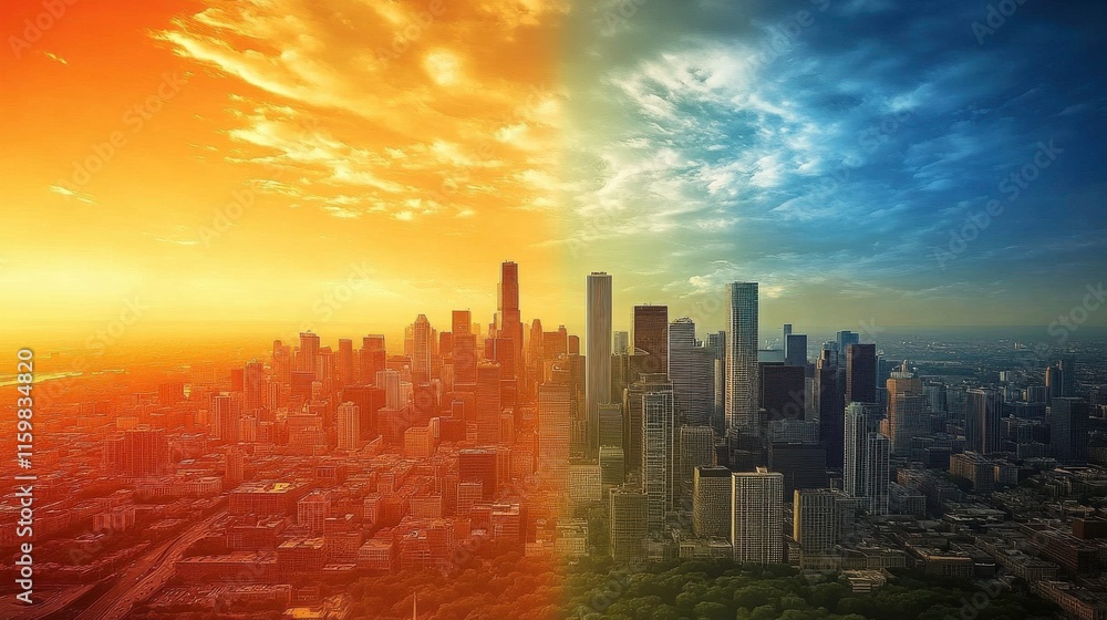 Fototapeta premium Urban Landscape with High Contrast and Vivid Colors