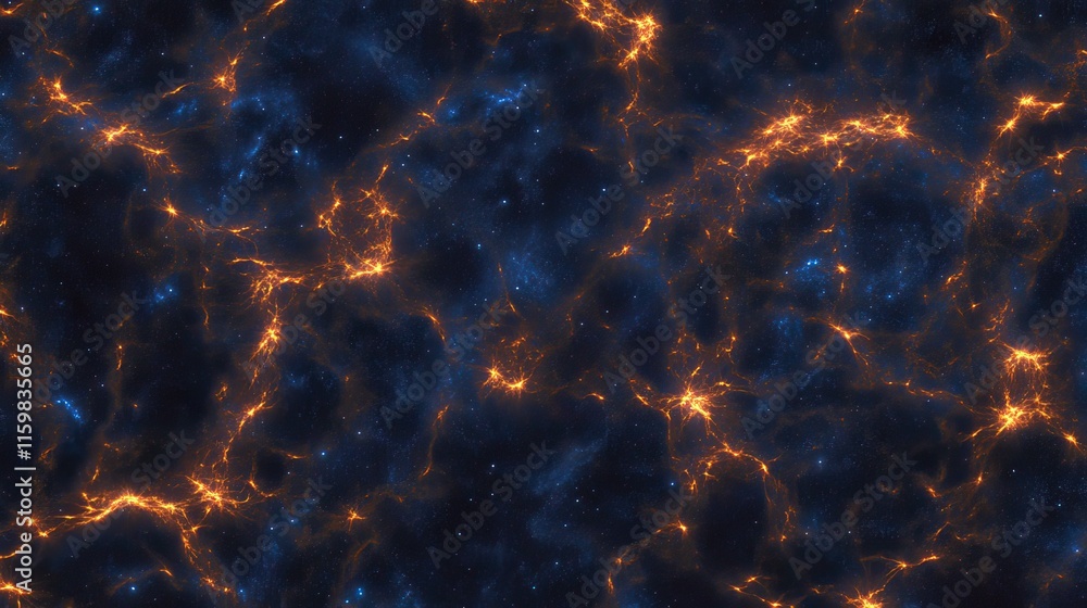 Obraz premium Cosmic Energy Waves in Dark Universe Representing Infinite Space