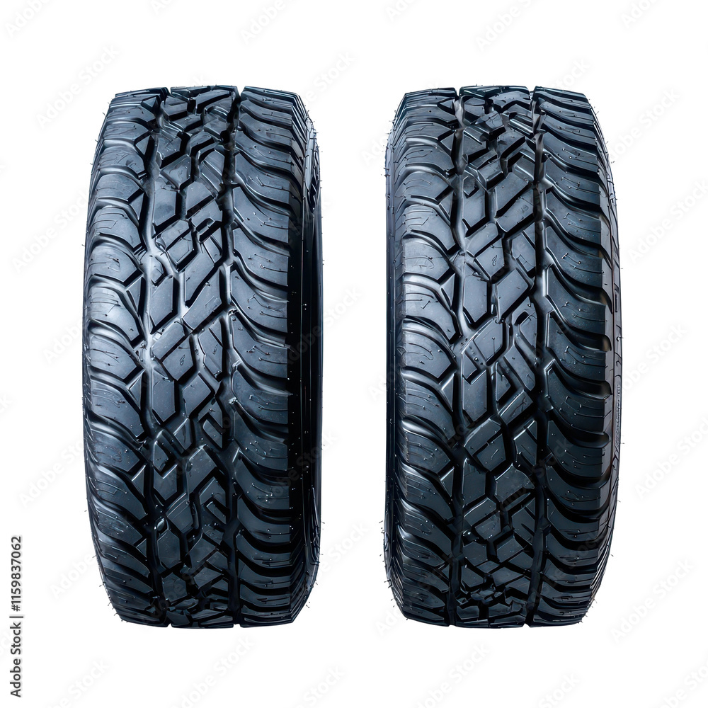 Black Tires with Deep Treads for All Terrain Use Black Tires with Deep Treads for All Terrain Use