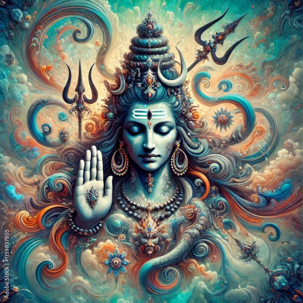 Lord Shiva Abstract - Shiv Digital Art - Bholebaba - Generative AI Lord Shiva Abstract - Shiv Digital Art - Bholebaba - Generative AI