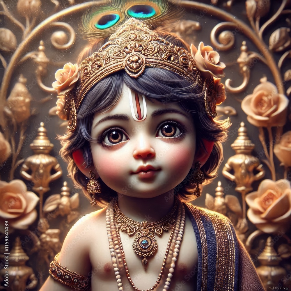 Cute Little Baby Krishna - Gopal - Generative AI Cute Little Baby Krishna - Gopal - Generative AI