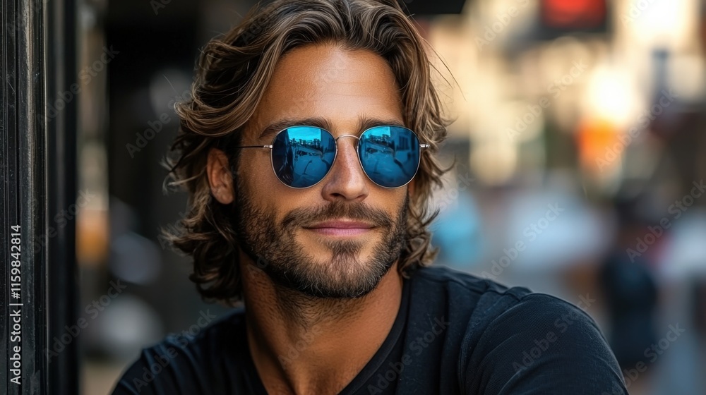 Stylish Man in Sunglasses Outdoors Stylish Man in Sunglasses Outdoors