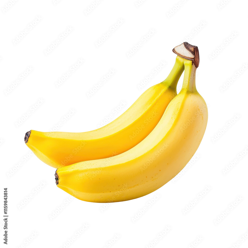 Bright Yellow Bananas in Curved Shape Bright Yellow Bananas in Curved Shape