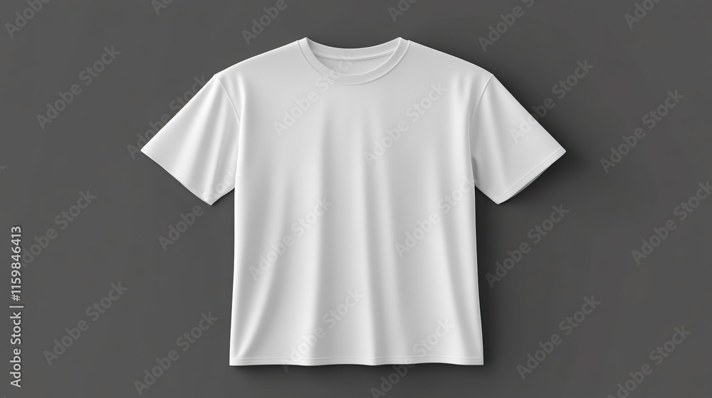 Plain White T-Shirt Design Mockup on Neutral Gray Background Plain White T-Shirt Design Mockup on Neutral Gray Background