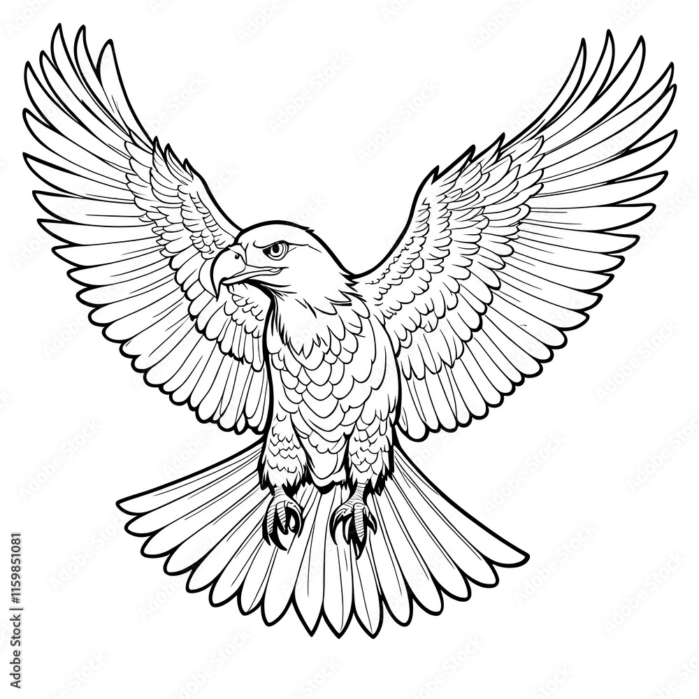 Fototapeta premium Graceful bird Coloring Book Page in Elegant Vector Illustration