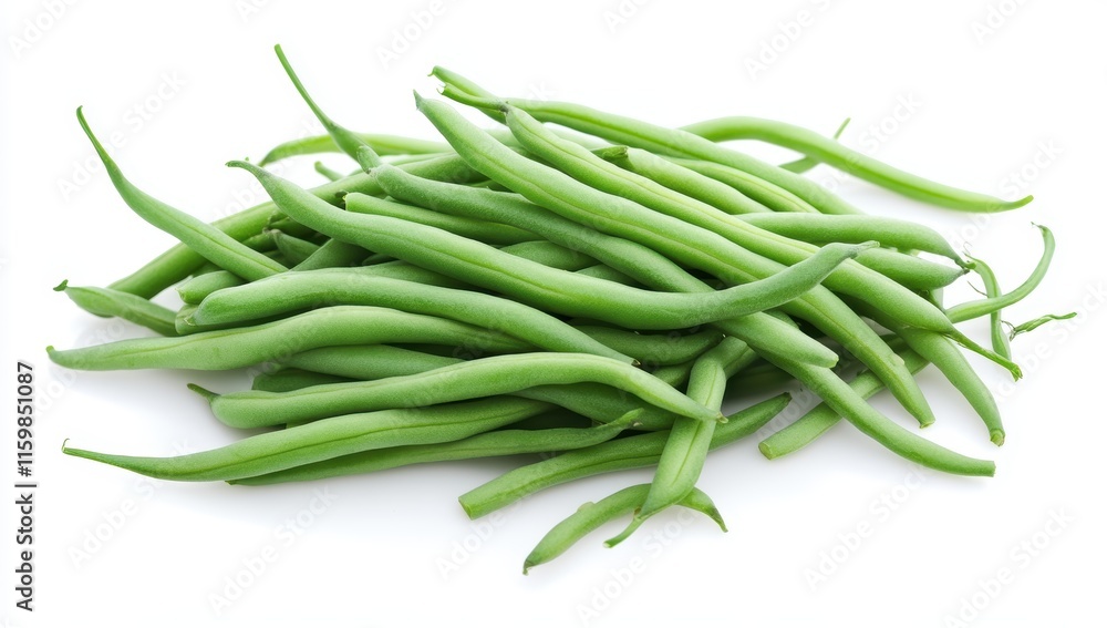 Fresh Green Beans Bunch Isolated on White Background Fresh Green Beans Bunch Isolated on White Background
