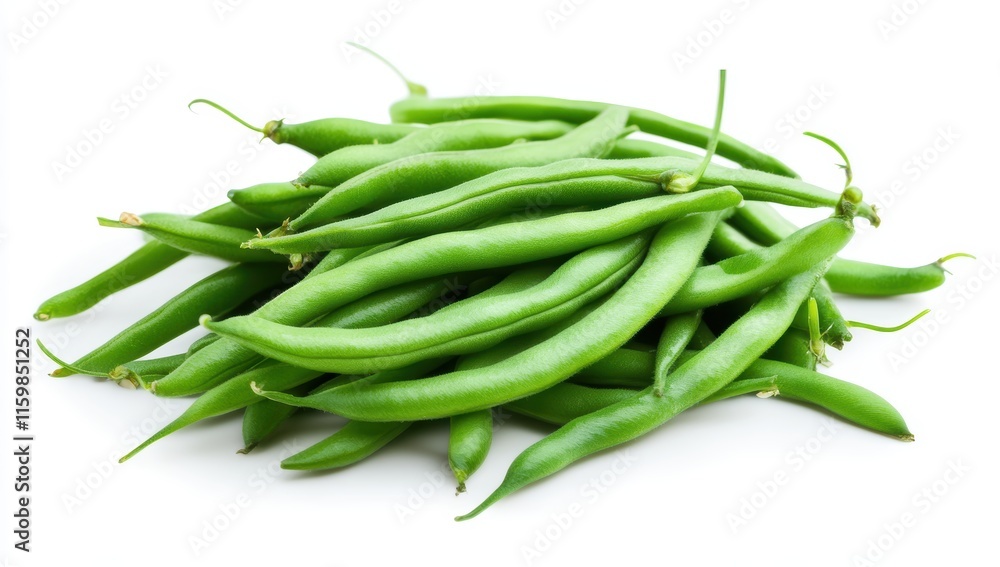 Fresh Green Beans Bunch Isolated on White Background Fresh Green Beans Bunch Isolated on White Background