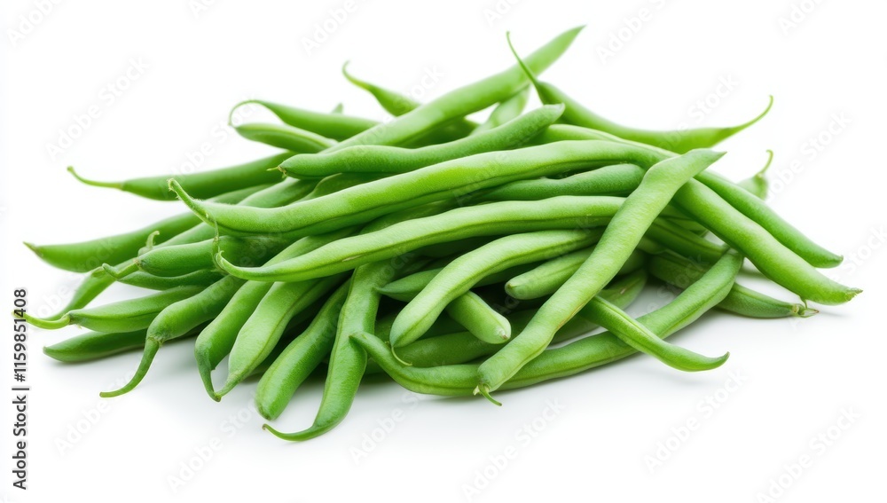 Fresh Green Beans Bunch Isolated on White Background Fresh Green Beans Bunch Isolated on White Background