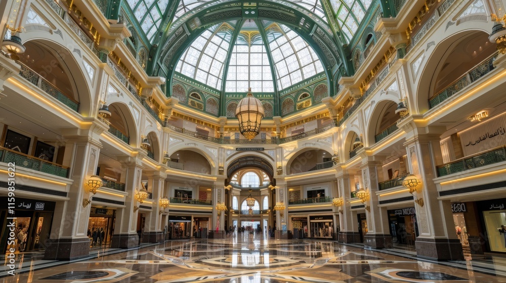 Obraz premium Luxury shopping experience in the opulent halls of the Mall of the Emirates