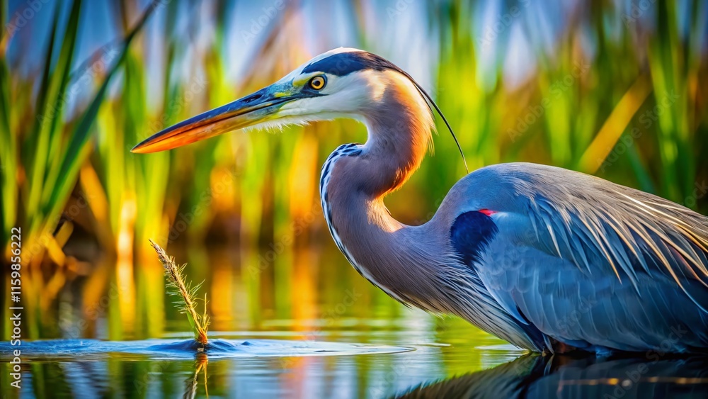 Great Blue Heron Hunting, Rule of Thirds, Wildlife Photography, Nature, Heron, Prey, Hunting, Bird, Waterfowl, Birdwatching, Photography, Composition, Rule of thirds, AI Art, Digital Art, Beau Great Blue Heron Hunting, Rule of Thirds, Wildlife Photography, Nature, Heron, Prey, Hunting, Bird, Waterfowl, Birdwatching, Photography, Composition, Rule of thirds, AI Art, Digital Art, Beau