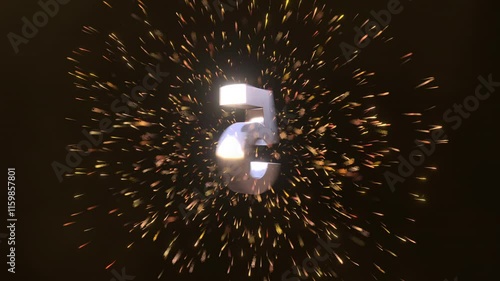 New Year's Eve Countdown Timer Animation with Fireworks & Sparkles | Gold Numbers Countdown to 2024 | Happy New Year Video with Animated Fireworks & Countdown Sparkles
