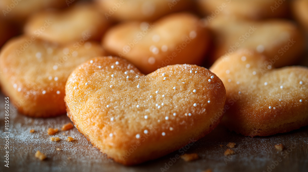 heart shape cookies arranged in pattern on dark wooden background. food background, love concept heart shape cookies arranged in pattern on dark wooden background. food background, love concept