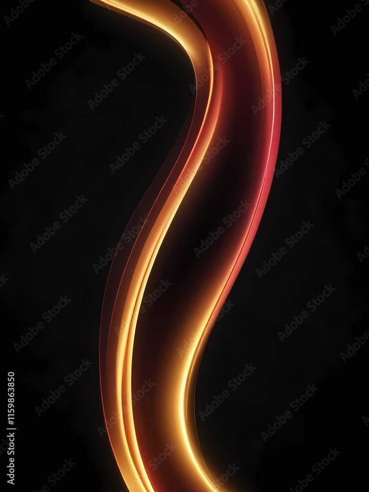 A black background with a red and yellow curved line. A black background with a red and yellow curved line.