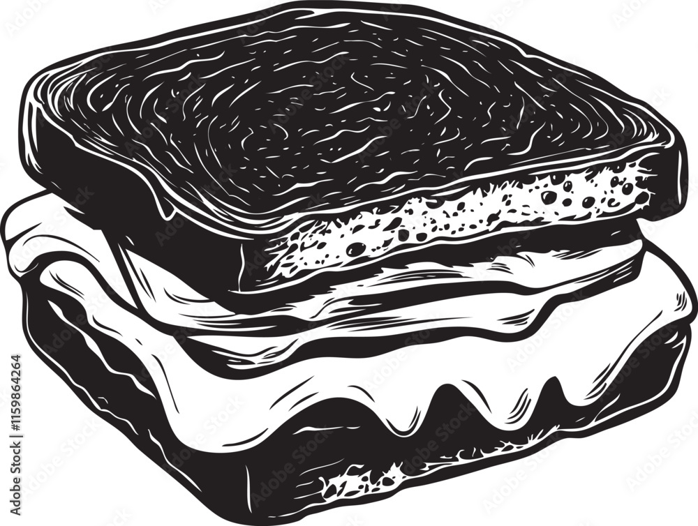 hand drawn illustration of bakery with melt topping hand drawn illustration of bakery with melt topping