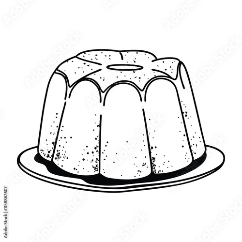 Vector illustration of Christmas Cake traditional in Spain and France