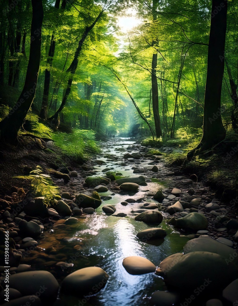 stream flowing in the forest