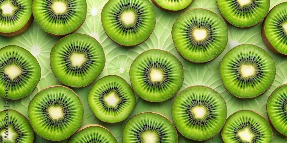 Minimalist Kiwi Seamless Pattern, High Depth of Field Minimalist Kiwi Seamless Pattern, High Depth of Field