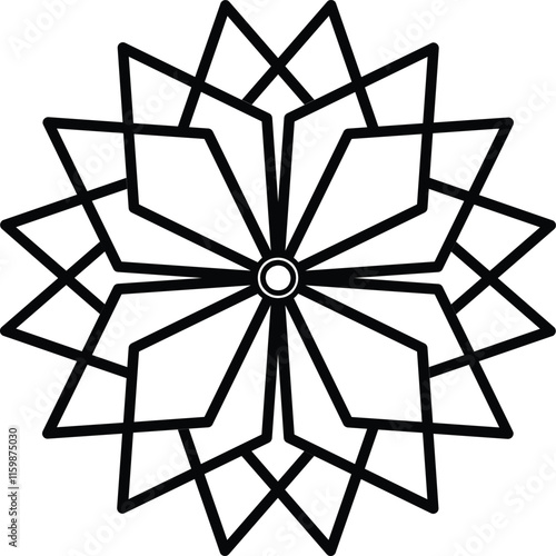 mandala a black circular vector illustration with concentric rings containing geometric patterns