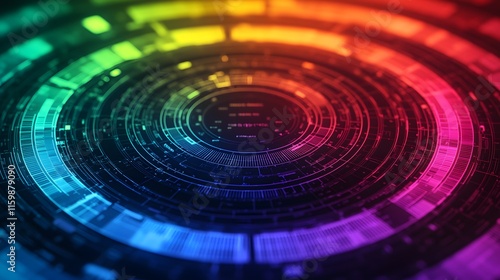 Vibrant Circular Data Visualization Chart Showcasing Key Performance Indicators in Colors Key Performance Indicators Concept photo