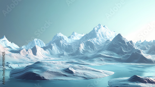 Wallpaper Mural Panoramic view of the perito moreno glacier in patagonia, generative ai. Glaciered. Illustration Torontodigital.ca