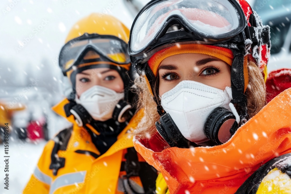 Naklejka premium A first responder saving a life during an emergency, showcasing the importance of quick action and courage