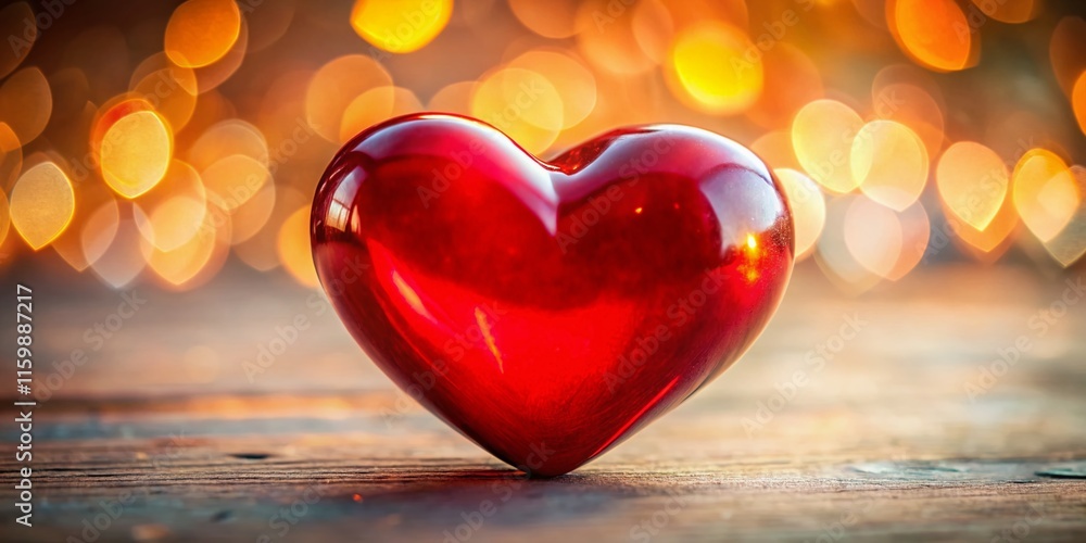 Fototapeta premium Red Heart Symbol, Candid Photography, Illustration, Romantic, Love, Heart Shape