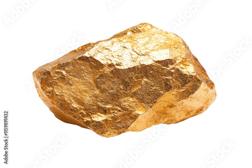 A large rock with gold on it