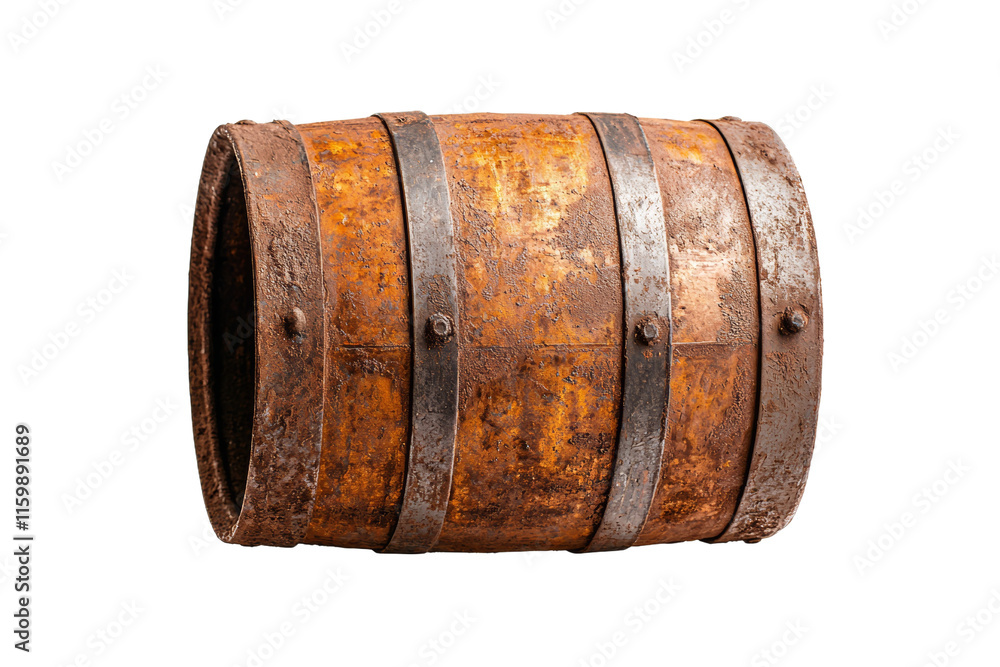 Obraz premium A barrel is shown with a white background