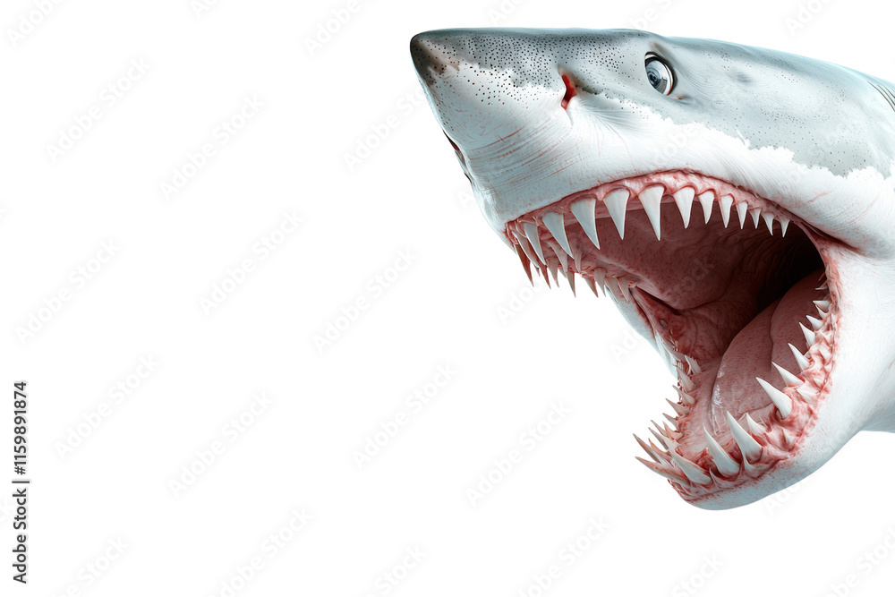 Obraz premium A shark with its mouth wide open, showing its teeth