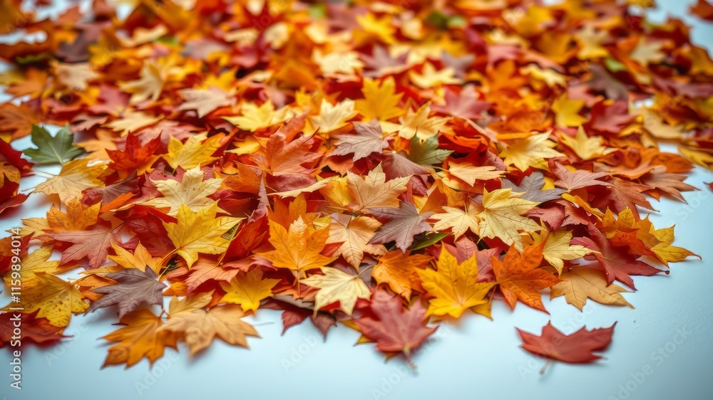 Fall Leaves Pile White Background - Stunning Autumn Colors, High Detail, Depth, Bright Mood Fall Leaves Pile White Background - Stunning Autumn Colors, High Detail, Depth, Bright Mood