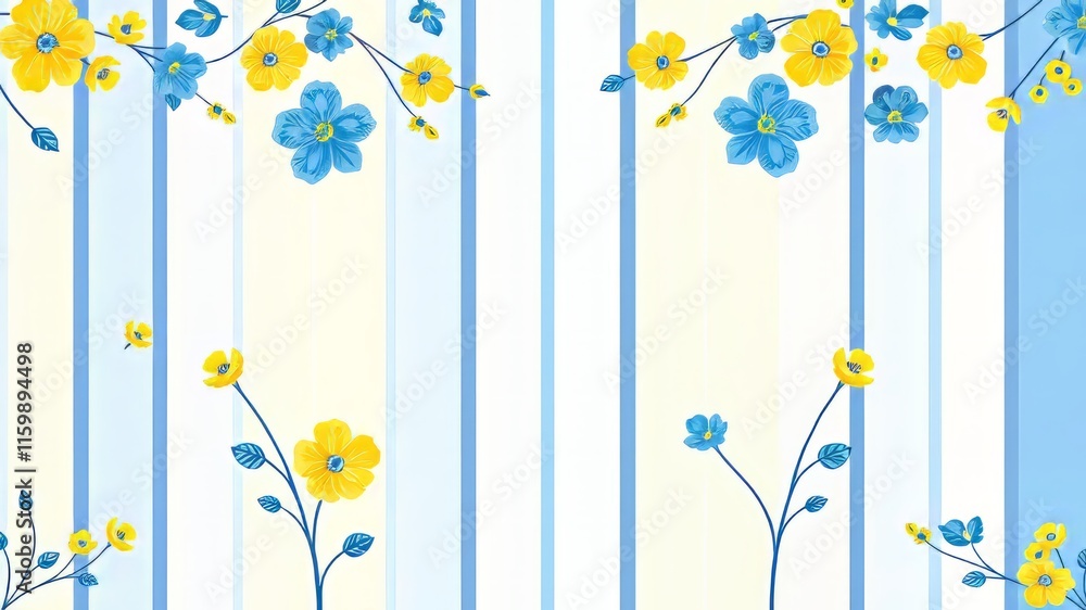 Obraz premium Floral Stripe Pattern Background Design