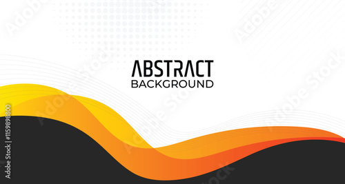 abstract white background with orange and black dynamic layered wave ornament for formal meeting presentation banner