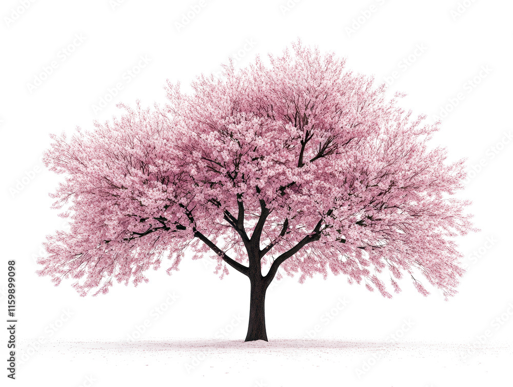 Obraz premium Cherry blossom tree in transparent background