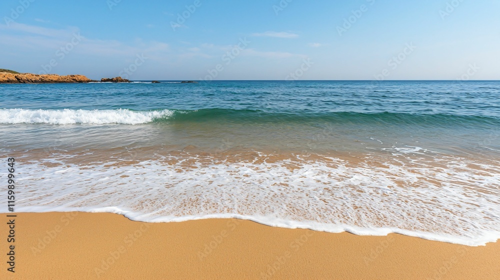 Relaxing ocean waves at sandy beach coastal paradise nature photography tranquil environment serene view Relaxing ocean waves at sandy beach coastal paradise nature photography tranquil environment serene view