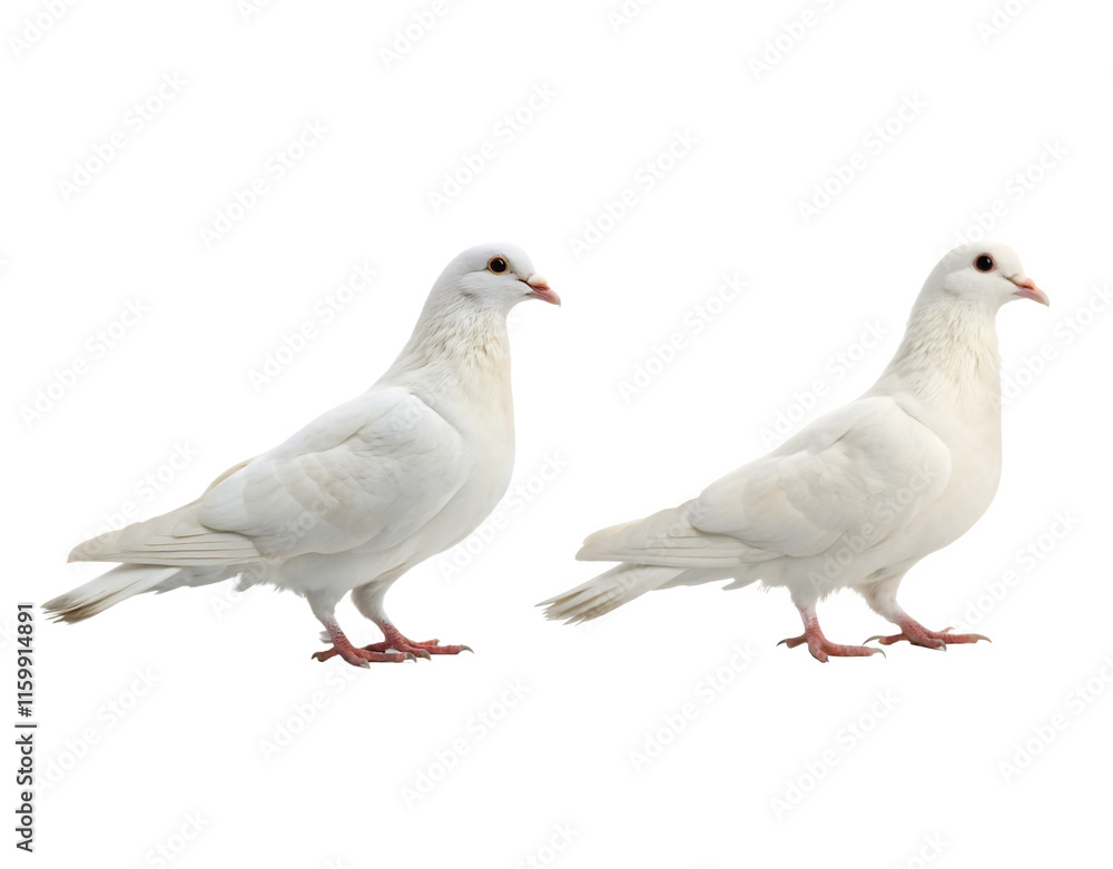 two white pigeons isolated JPEG or Transparent Background two white pigeons isolated JPEG or Transparent Background