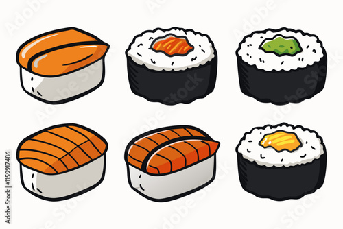 set of sushi  vector illustration
