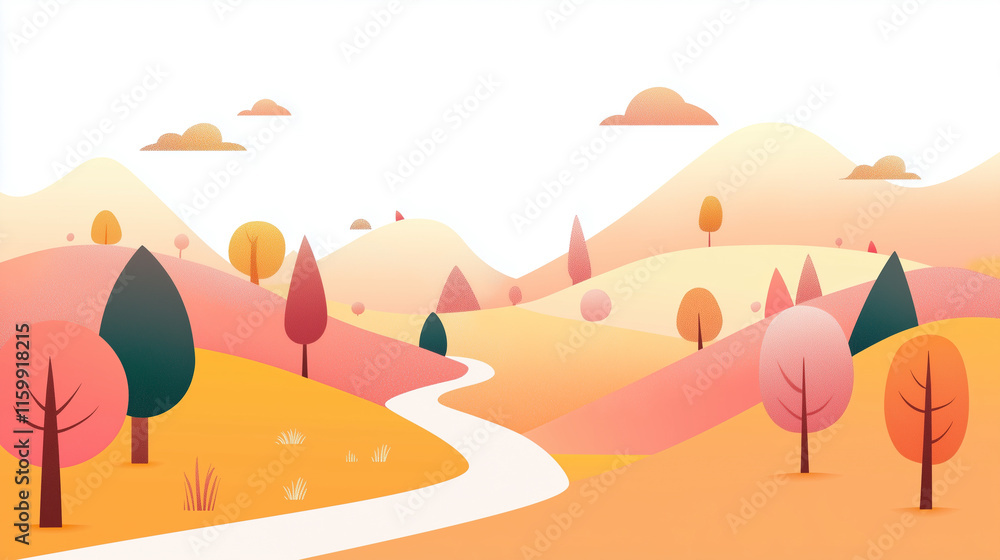 Landscape in golden autumn countryside Landscape in golden autumn countryside