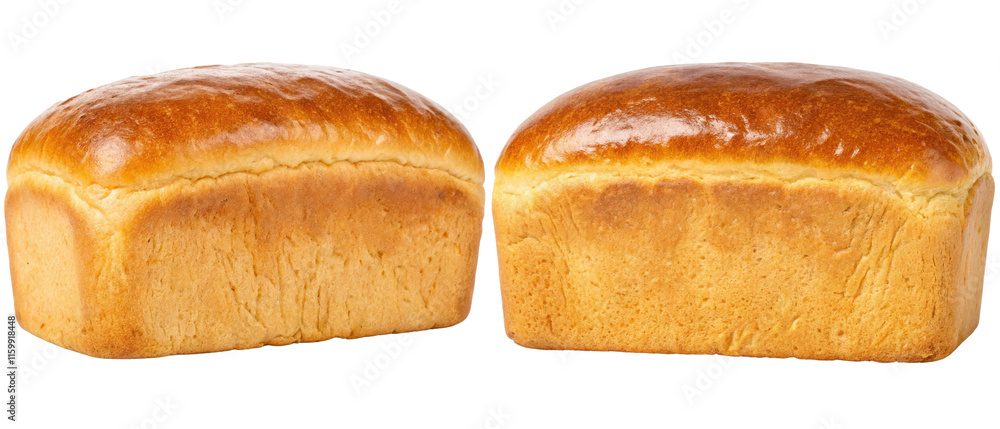Two loaves of freshly baked bread isolated with transparent background Two loaves of freshly baked bread isolated with transparent background