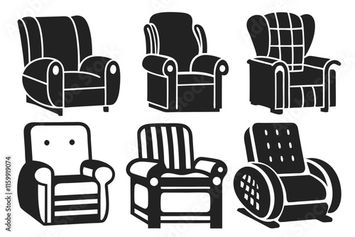 set of recliner vector illustration