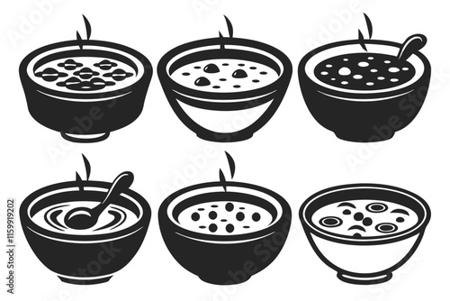 set of soup vector illustration