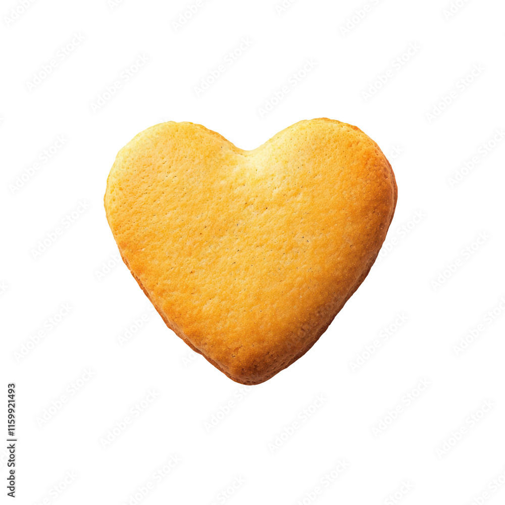 Fototapeta premium Heart-shaped cookie bakery food transparent background sweet treats close-up culinary delight