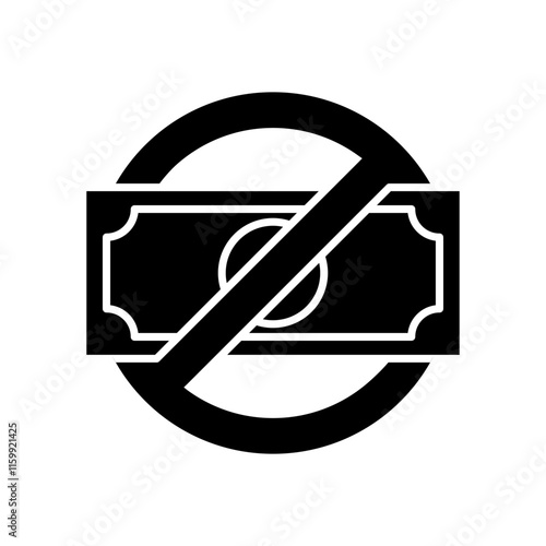 No money icon set. No extra charge symbol. no additional charges logo. No money or extra charge icons, circle, black, line, flat vector, isolated illustration.